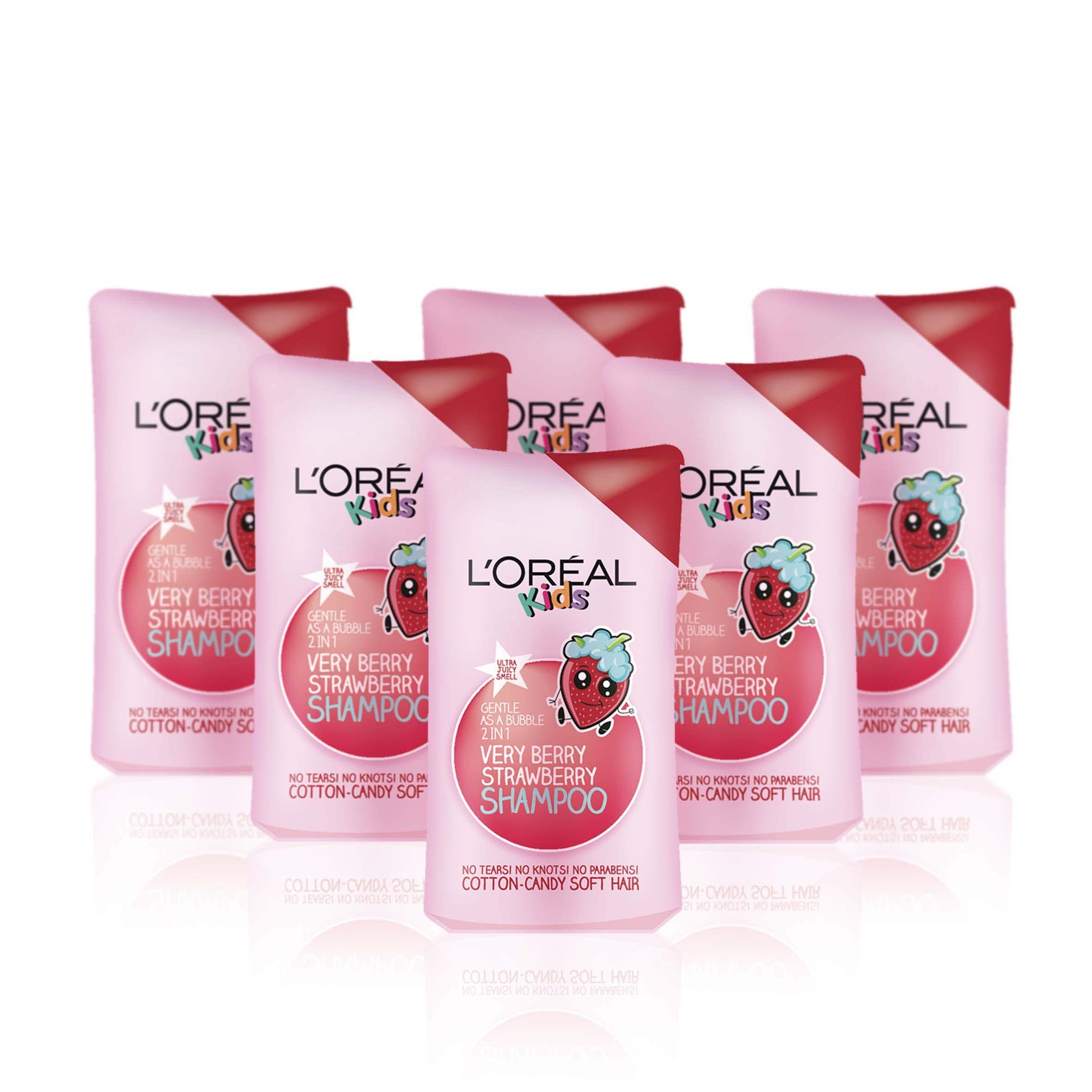 L'Oreal Paris Kids Extra Gentle 2-in-1 Very Berry Strawberry Shampoo 250ml Pack of 6
