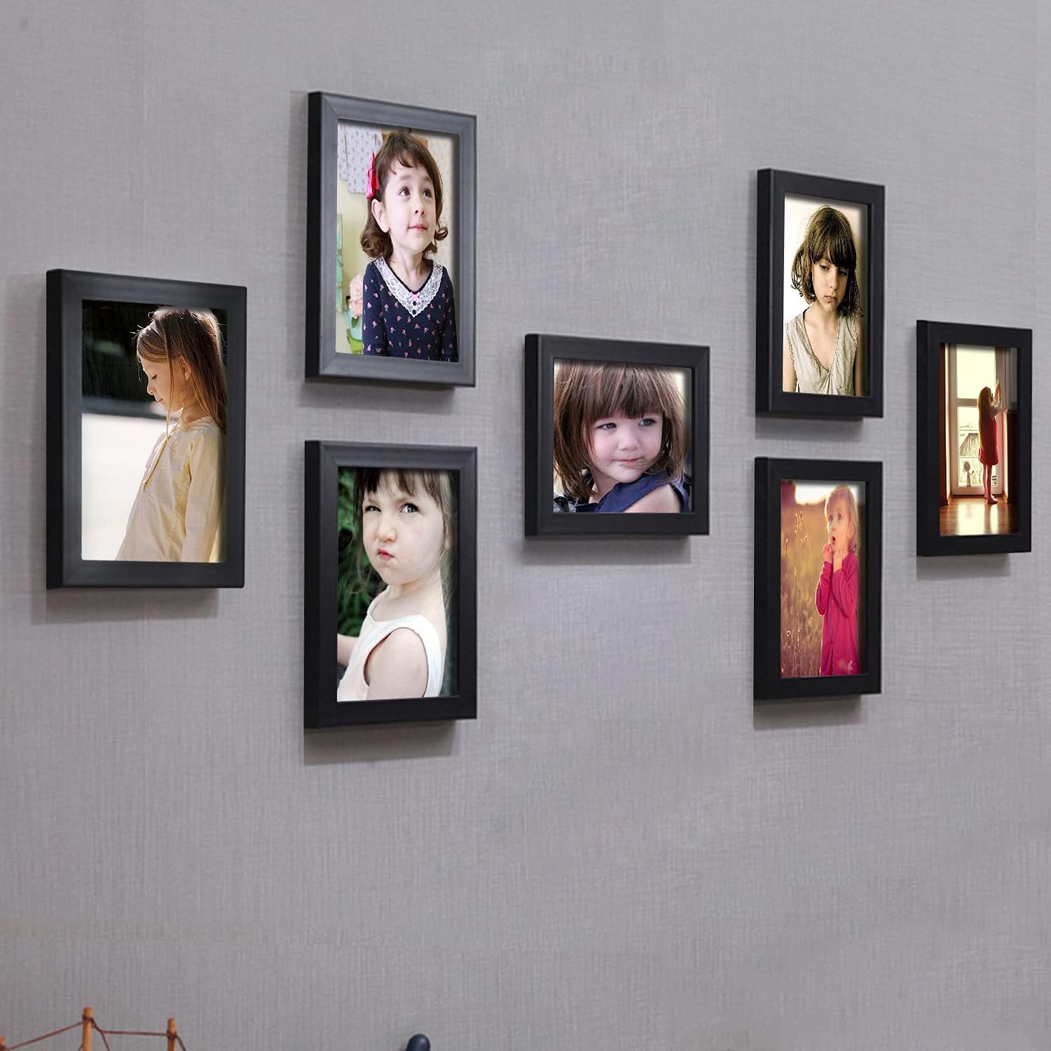 Giftgarden 8x10 Picture Frame Multi Photo Frames Set for Wall Decor or Tabletop Display, 7 Pack, Black -