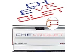 KINGBOO Tailgate Insert Letters -3D Raised Tailgate Letters Compatible with 2019-2022 Silverado Models (Colored Flag)