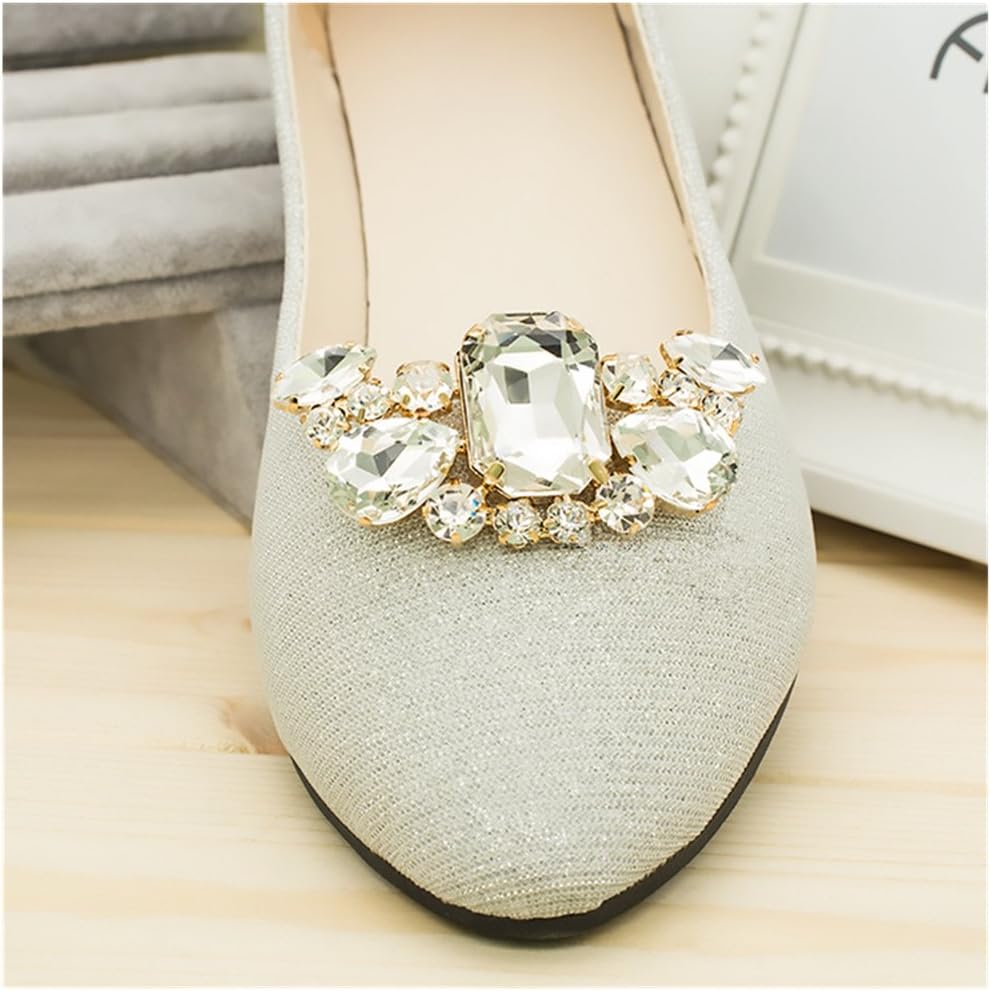 Douqu 2pcs Diy Crystal Bridal Shoes Clips Rhinestones Button Wedding Detachable Shoes Accessories