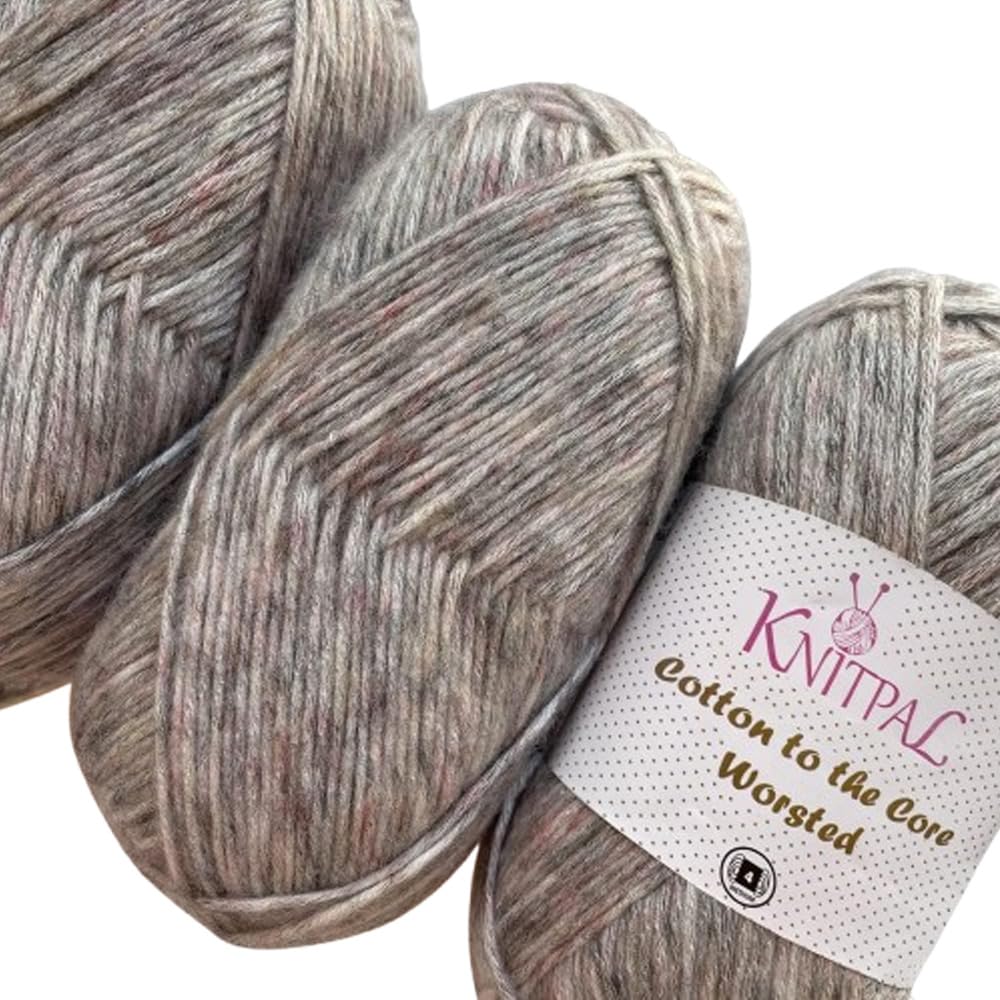 Cotton to The Core Worsted Weigh, Arant Tonal Heatherred Chainette Yarn for Knitting & Crochet, Bulk Size 3 Skeins, 597m/300g (Golden Yellow)