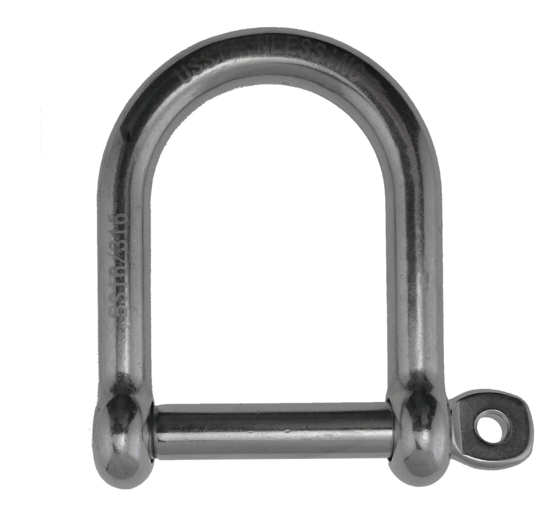 US STAINLESS Stainless Steel 316 Wide D Shackle 5/16" (8mm) Marine Grade