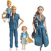 Interactive Family Toy Fun Action Figures Set, Imaginative Family Doll Play