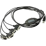 Gearmo 4 Port USB to Serial FTDI Cable for MA PC Linux with Windows 10 Certified Drivers