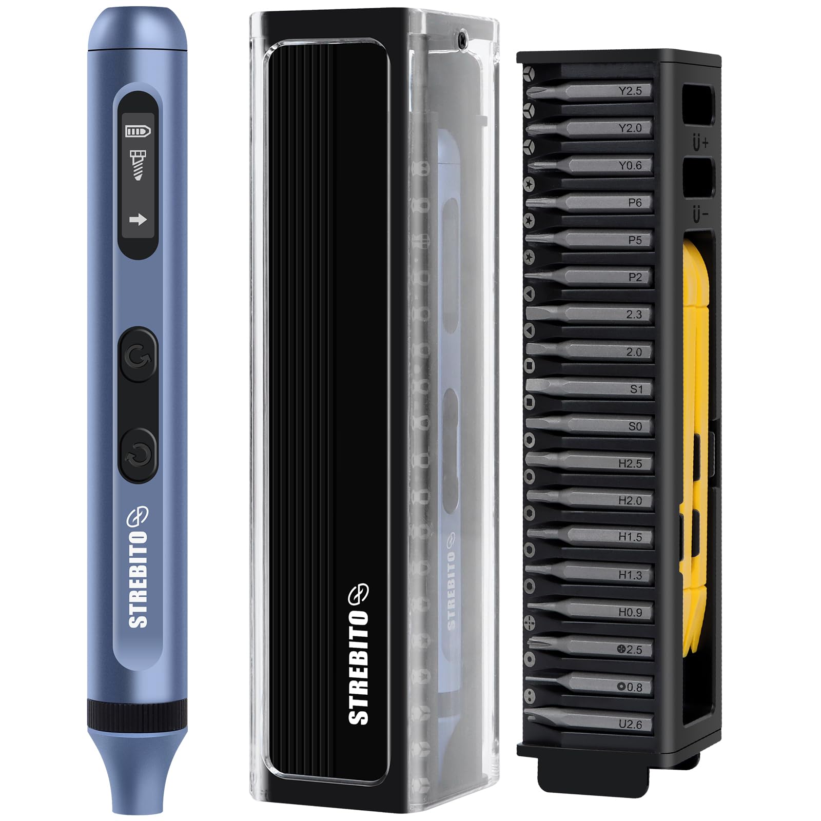 Photo 1 of STREBITO 42 in 1 Electric Screwdriver, 3.7V Cordless Screwdriver Rechargeable, Compact Mini Power Screw Driver with Display for Computer Electronic Watch