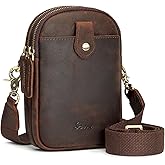 S-ZONE Small Crossbody Bags for Women Trendy RFID Blocking Cross body Bag Leather Cell Phone Wide Strap Shoulder Purses | Small, Trendy, RFID Blocking, Leather, Cell Phone, Wide Strap