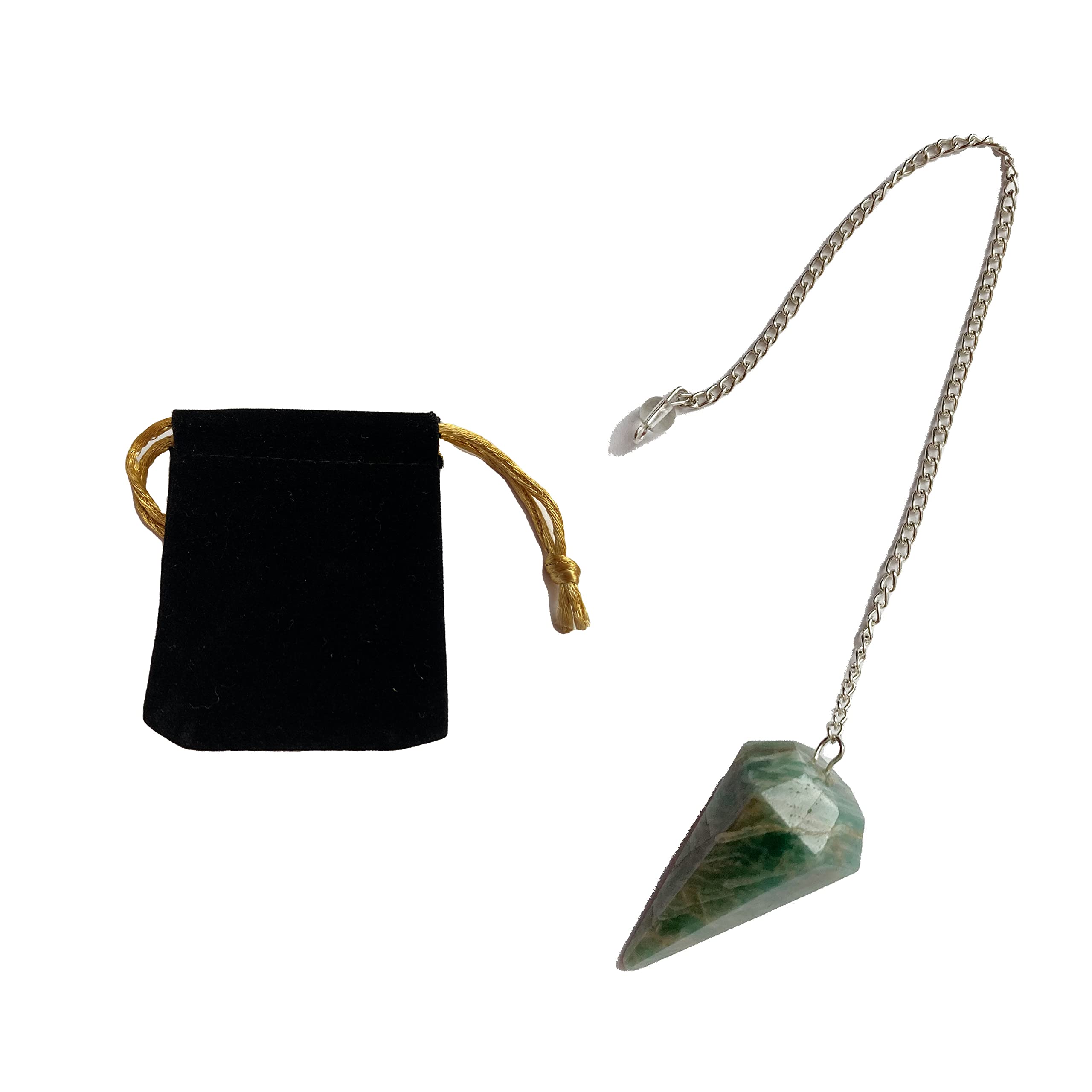 Amazonite Natural Stone Pendulum, Crystal Pendulum, Hexagonal Vintage Crystal Pendulum for Dowsing Rod, Chakra Reiki Divination Wiccan Meditation Pendulum (Amazonite)