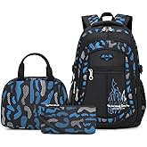 BABUN Boys Backpacks For Elementary Middle School Bookbag Set Kids Heavy Duty Durable Teenage Student Sturdy Waterproof (1-Blue)