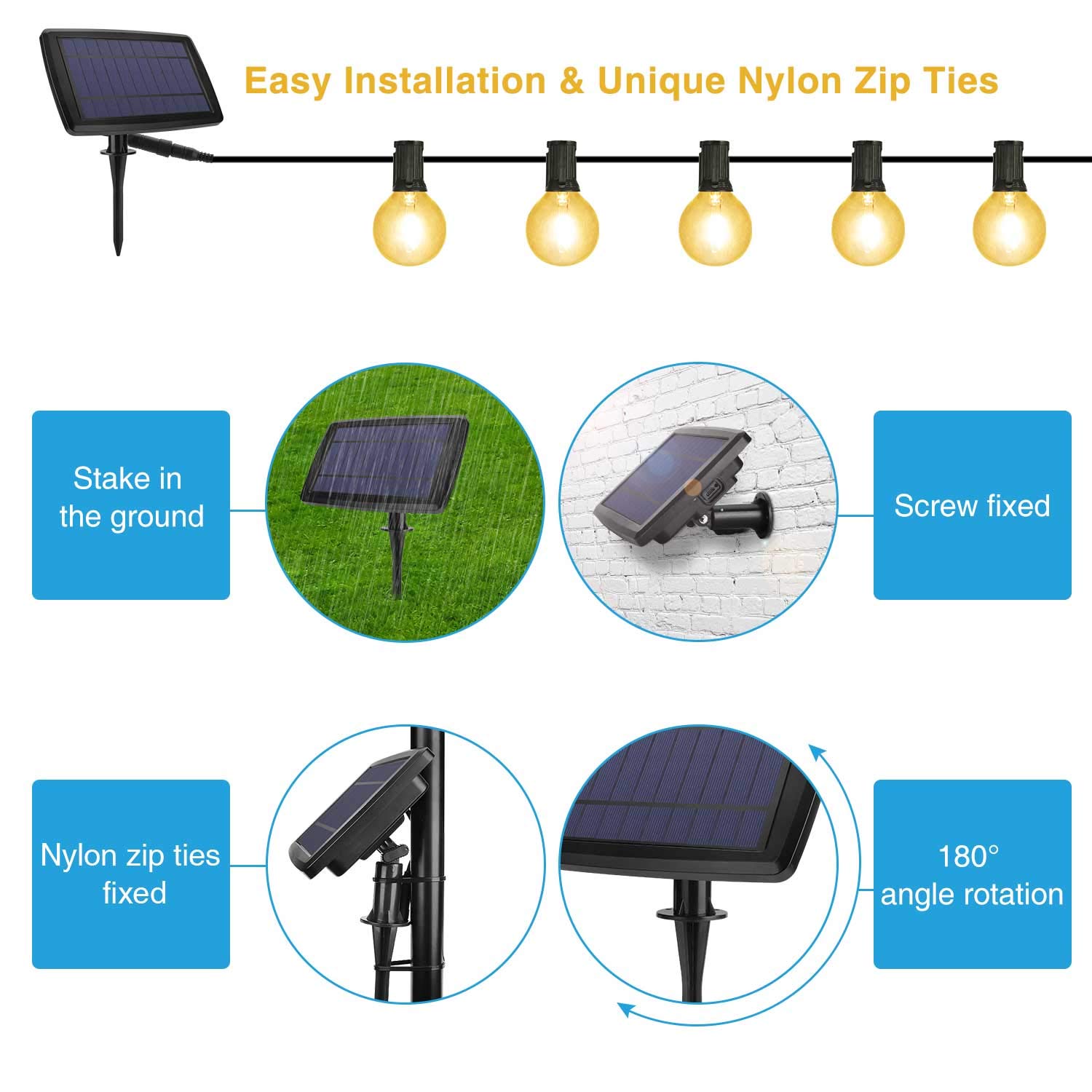 Terraza Luces de paraguas Luces decorativas románticas para exteriores