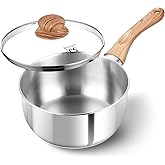 KOCH SYSTEME CS Stainless Steel Saucepan, 3 Quart Sauce Pan with Lid & Cool-Touch Bakelite Handle, 3 QT Saucepan with Lid, Induction Sauce Pan, Stainless Steel Pot 3 Quart