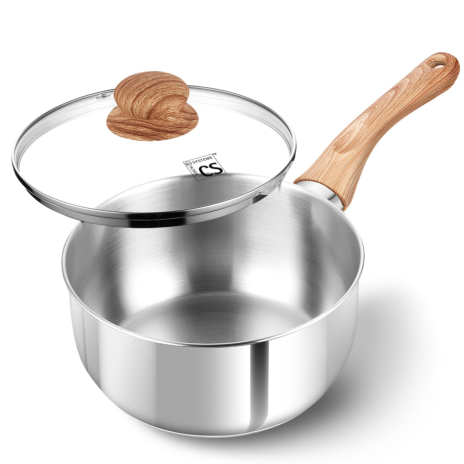 KOCH SYSTEME CS Stainless Steel Saucepan, 3 Quart