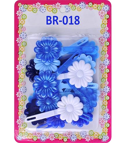Amazon.com : Tara Girls Self Hinge Plastic Flower Hair Barrettes