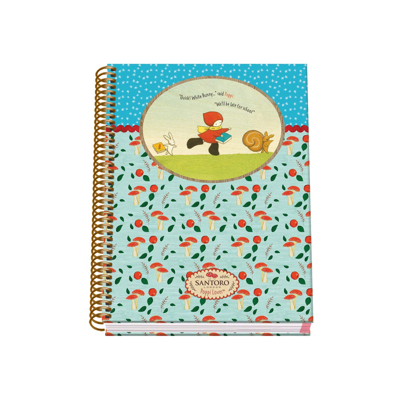Hardcover A5 Spiral Notebook 100 sheets - Santoro - Poppi Loves - Catch Me