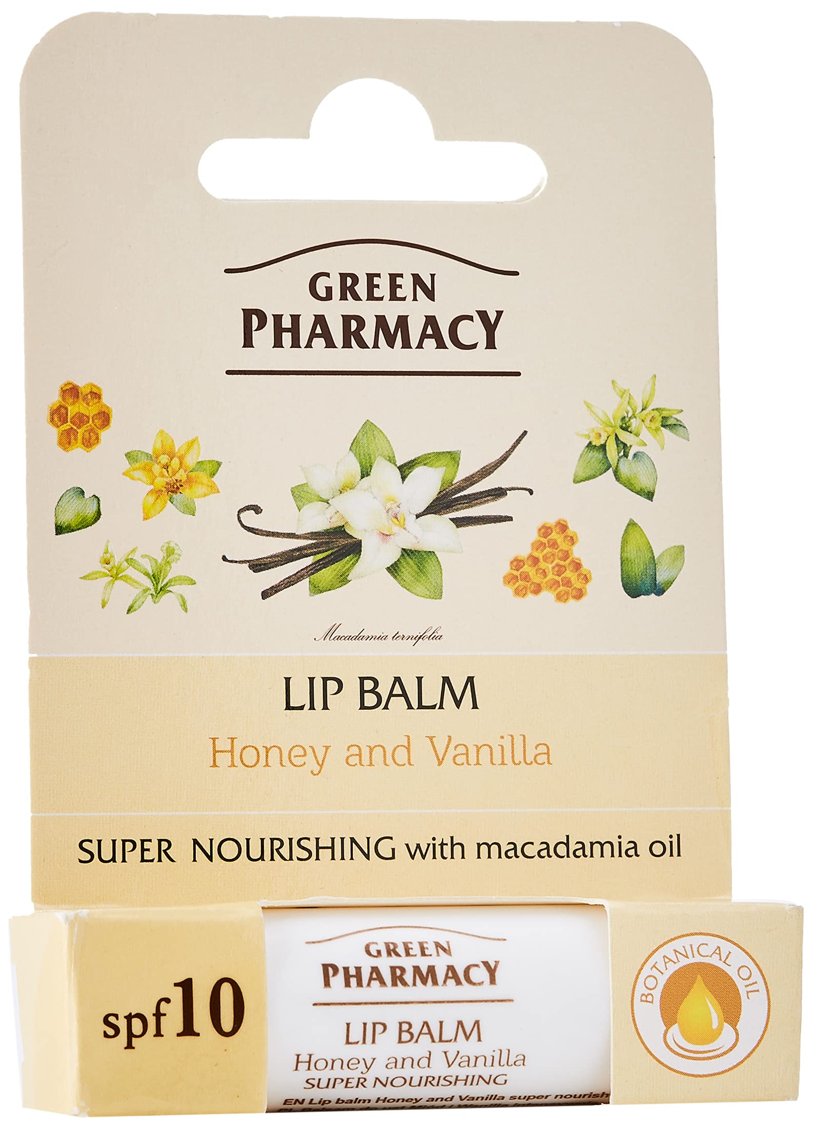Elfa Pharm Green Pharmacy Honey and Vanilla Ntensiv Nourishing Lip Balm SPF 10 5ml