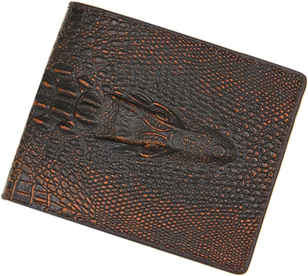 Olseti Men Casual Fashion Alligator Pattern Two-Folded Square Short Wallet Wallets