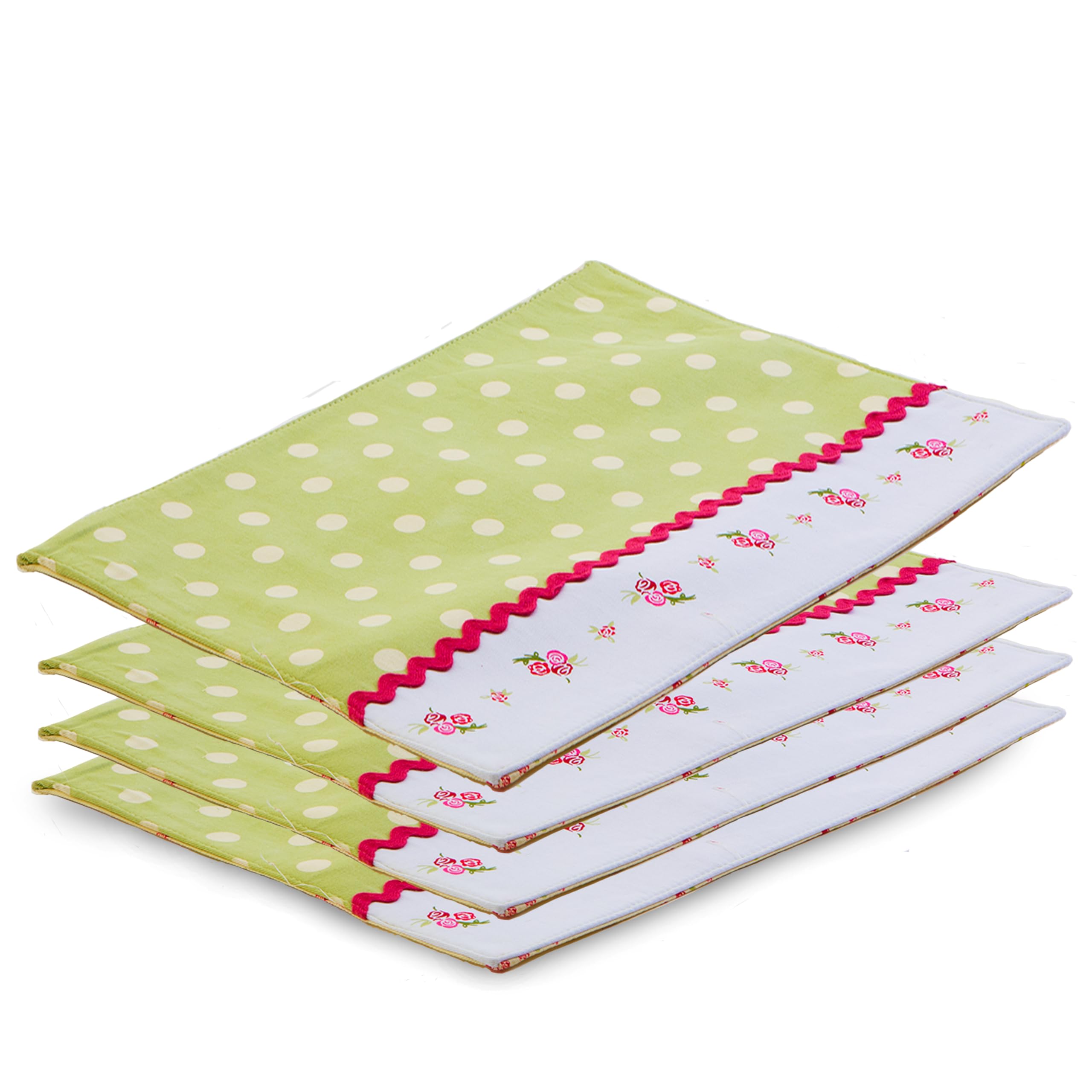 Premier Housewares Set of 4 Place Mats Table Mats Placemats And Coaster Sets 4 with Non Slip Mat Outdoor Placemats 1h x 41w cm x 30d, Pink