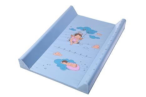Wickelauflage - Wickelplatte - Wickelbrett - Wickeltischaufsatz - mit Aufdruck und dem Ausmaß des Wachstums! Hellblau, PVC, 7