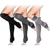 Geyoga 1/3 Pair Fleece Leg Warmers 24inch Long over Knee Leg Warmers Socks for Girls Women Winter Warmth 80s Y2k Accessory