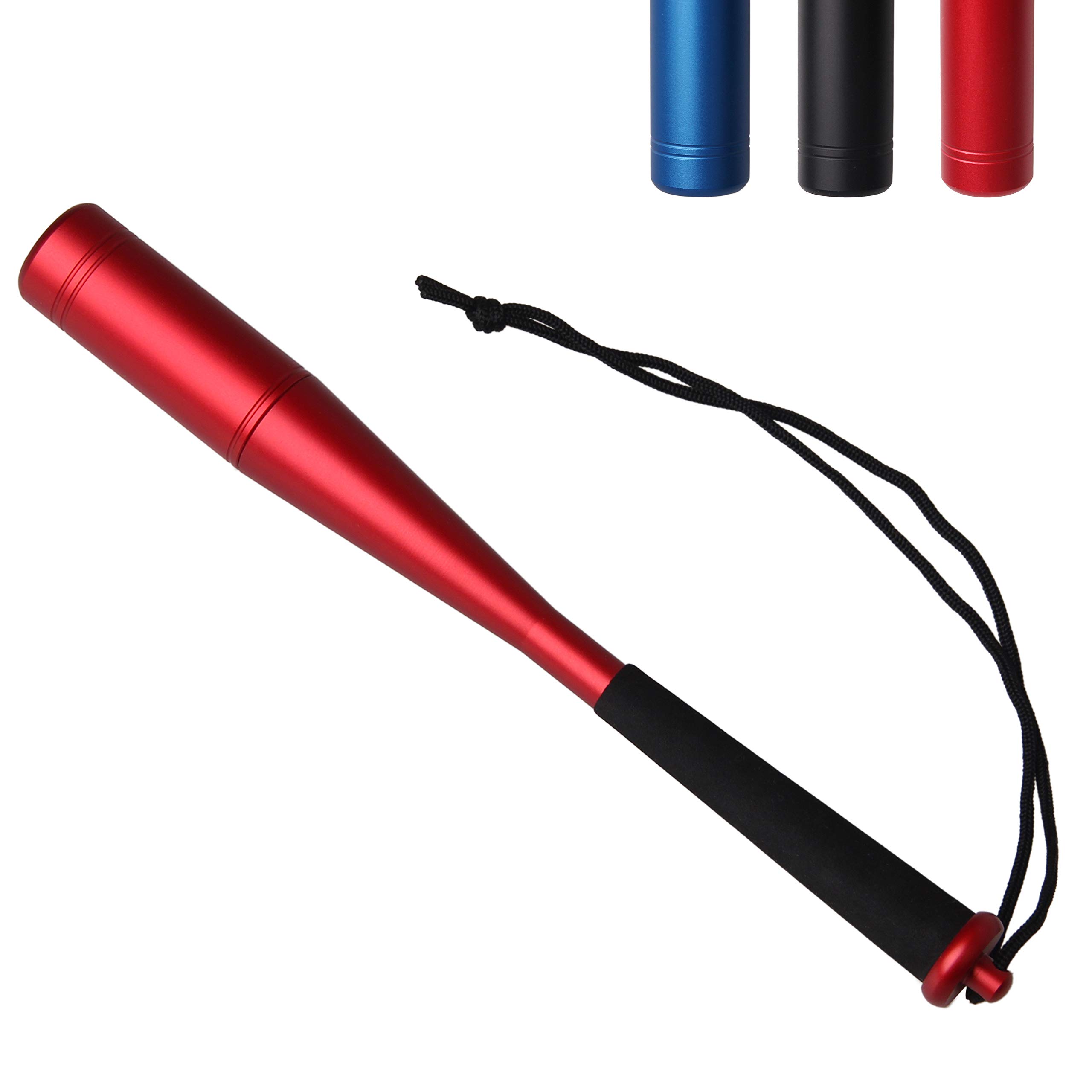 SHADDOCK Fishing Priest Metal Fly Trout Fishing Bat Tool Fish Whacker Fishing Hammer Knock Fish Sticks Fish Killer Bat with Lanyard (Red)