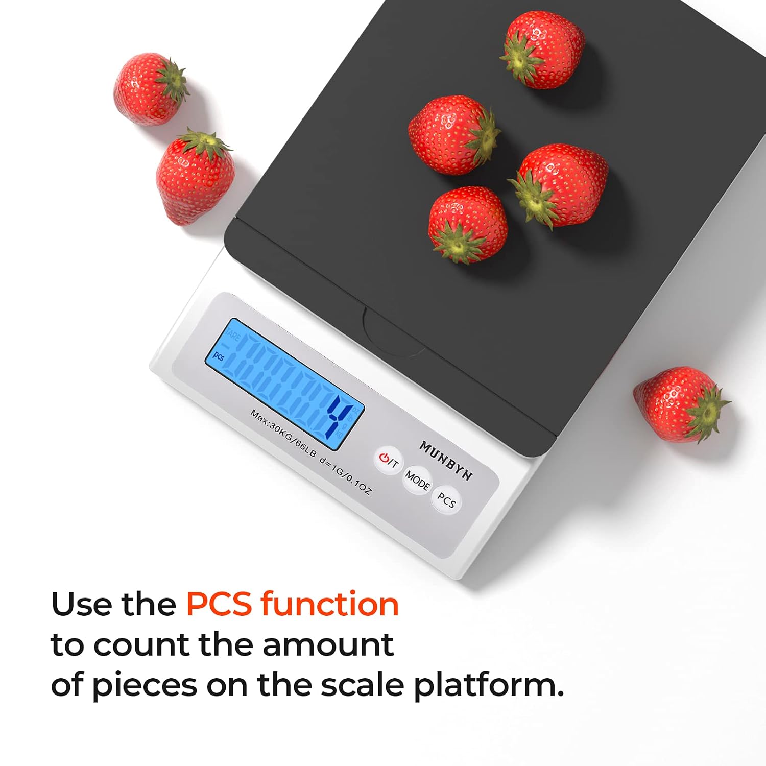 MUNBYN Digital Shipping Scale, 66lb Postal Scale with Hold and Tear Function Gram/Ounce/Pound Mail Postage Scale for Shipping Packages Mailing Small Business: Industrial & Scientific