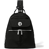 Baggallini Naples Convertible Backpack - Travel Sling Crossbody - 12" Nylon Handbag w/RFID & Padded Tablet Sleeve