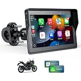 WonVon 5 Inch Motorcycle Carplay GPS Navigation System with Apple Carplay and Android Auto Portable Screen with Dual Bluetooth, Navigation, Siri, Google Assistant（Not Inchluded TPMS）