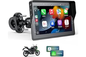 WonVon 5 Inch Motorcycle Carplay GPS Navigation System with Apple Carplay and Android Auto Portable Screen with Dual Bluetooth, Navigation, Siri, Google Assistant（Not Inchluded TPMS）