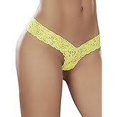 Espiral Women's Lace Thong Hot Yellow Small