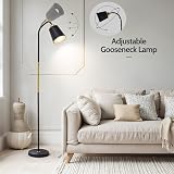 INMOZATA Floor Lamp Retro Arch Adjustable Head E27 Reading Lamp White Gold view 4