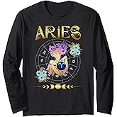 Aries Zodiac Sign Aries Birthday Aries Astrology Long Sleeve T-Shirt