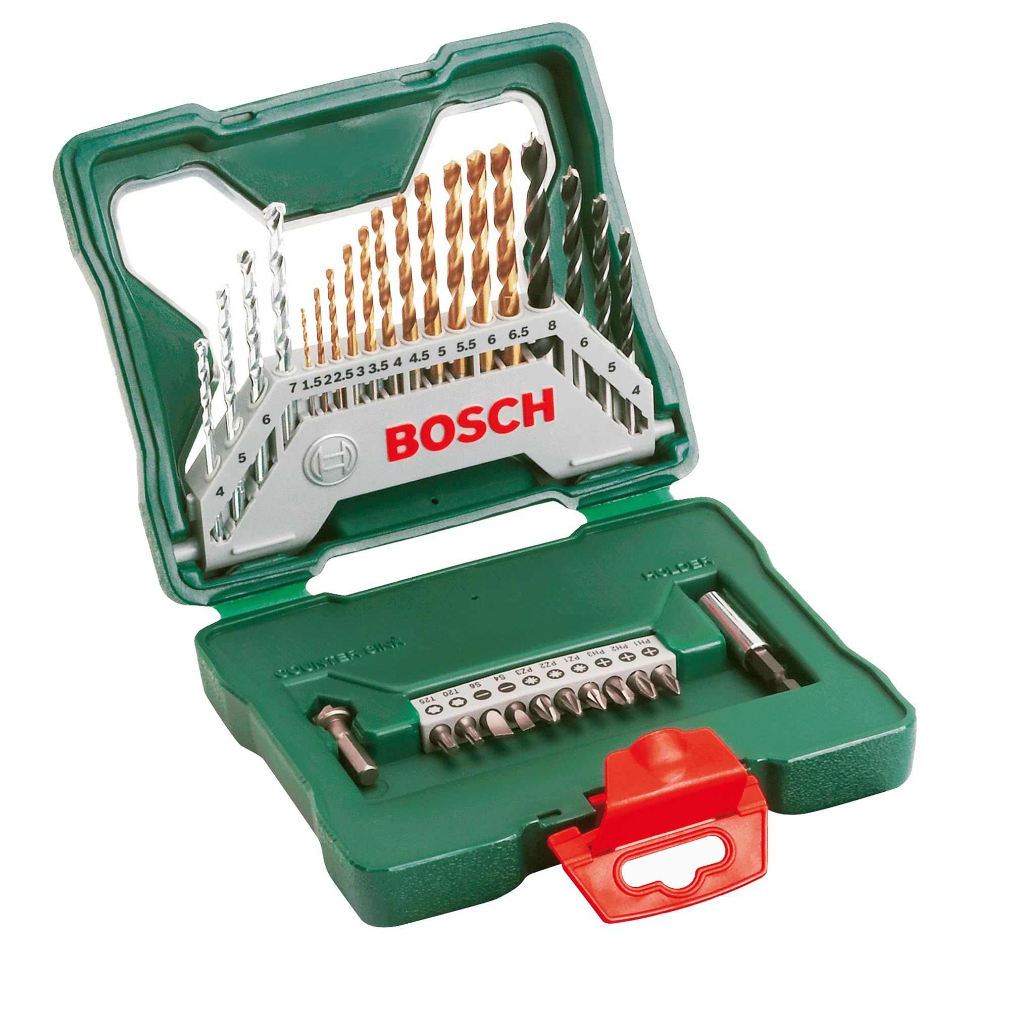 Bosch 30pc. X-Line Titanium Drill and Screwdriver Bit Set (for Wood, Masonary and Metal, Accessories Drill and Screwdriver)