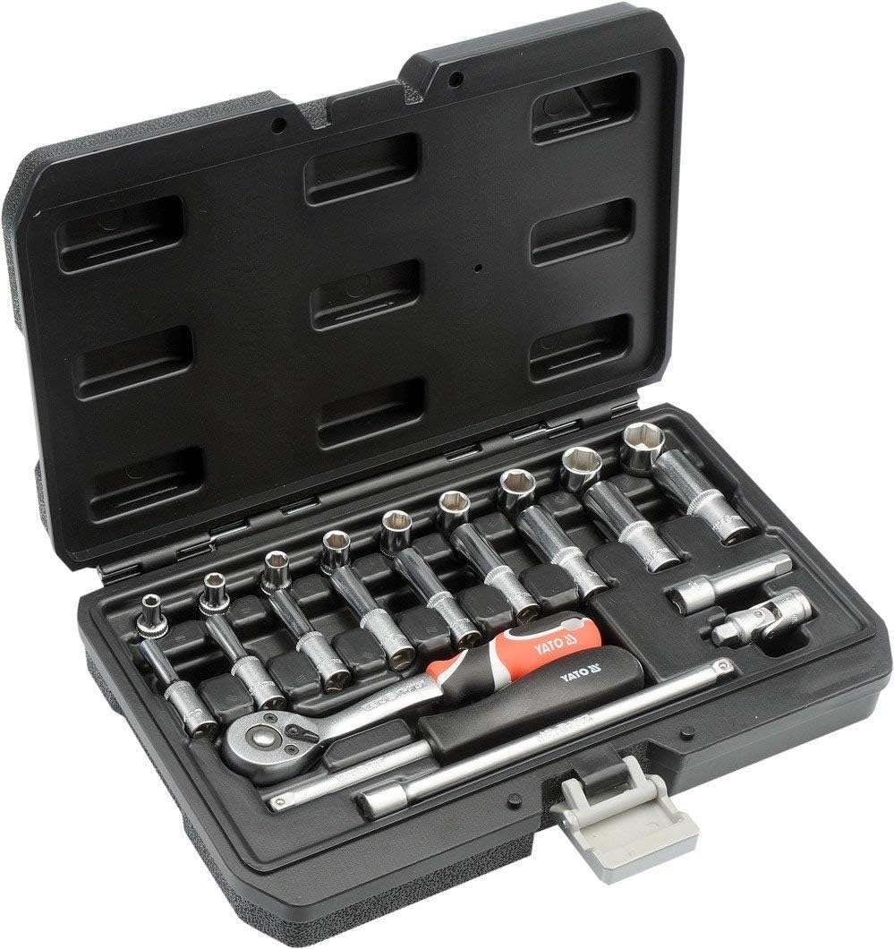 YATO YT-14451 - Socket Set 1/4 "23pcs, Chrome, Variety pack - Image 3