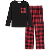 Arshiner Boys Loose-fit Pajamas Long Sleeve Top and Pants 2 Piece Pajama Set for Big Boys 5-13 Years