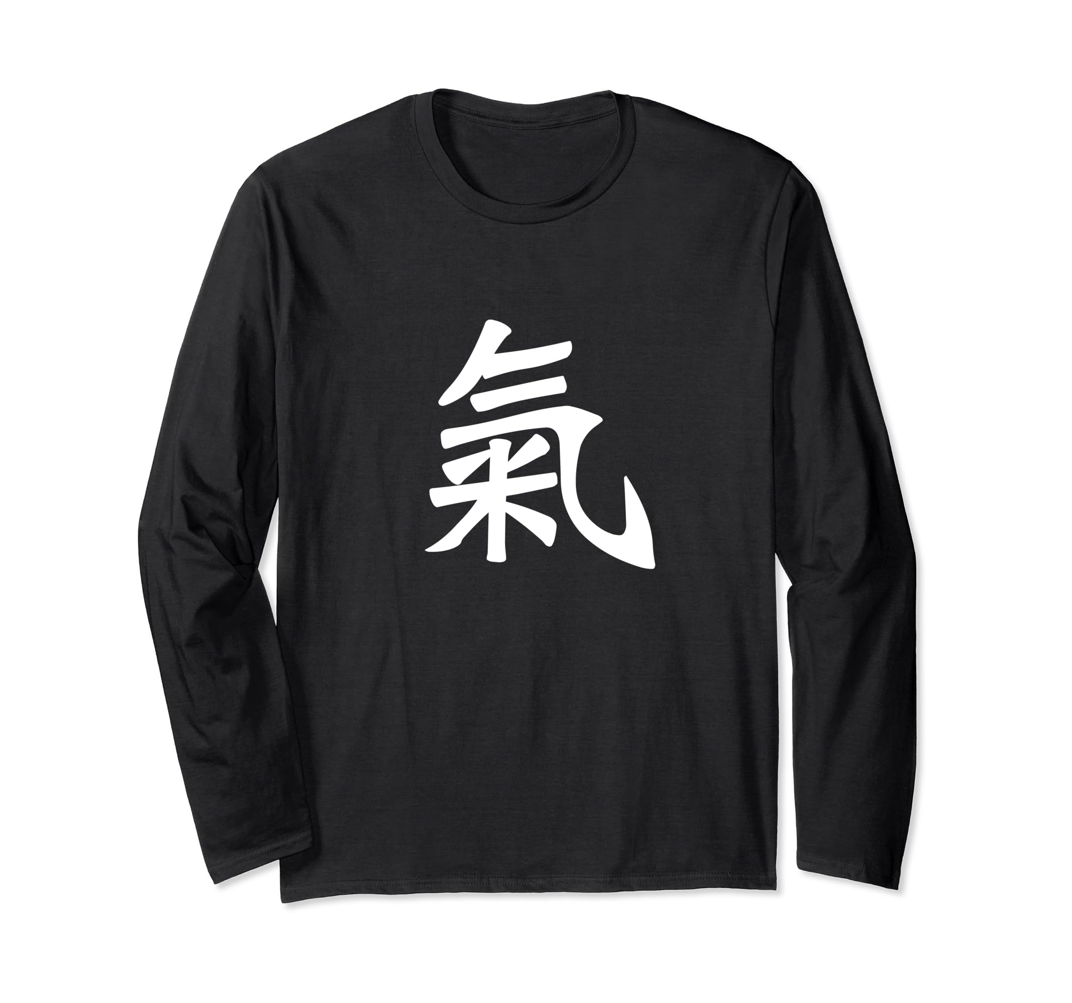 Qi Energy (Qigong) Traditional Kanji Calligraphy Character Long Sleeve T-Shirt