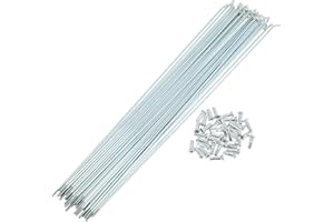 A ABSOPRO 36 Set 14G Bicycle Spokes 267mm Bike Wheel Spokes Galvanized Carbon Steel Silver Tone