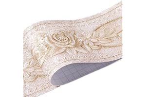 Moyishi 5 Meters Royal Peony 3D Peel and Stick Wall Paper Wall Decal Wall Border Easy to Apply (Yellow)