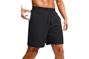 Soothfeel Men's Athletic Workout Shorts with Zipper Pocket 5"/7" Running Gym Shorts for Men Lightweight Quick Dry Tennis