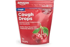 Amazon Basic Care Cherry Cough Drops, 160 count (Previously SoundHealth)