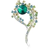 Brooches for Women, Elegant Green Crystal Brooch Pin, Brooch Lapel Pin Rhinestone Brooch Jewelry for Mom Wife, Butterfly/Bicycle/Fireworks/Flower/Swan Women's Brooch Pin
