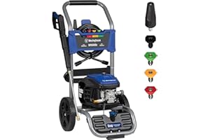 Westinghouse WPX3400e Electric Pressure Washer, 3400 Max PSI and 2.0 Max GPM, Brushless Motor, Onboard Soap Tank, Spray Gun and Wand, 5 Nozzle Set, for Cars/Fences/Driveways/Homes/Patios/Furniture