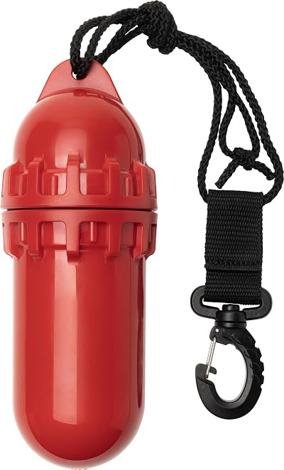 Cressi Dry Box 177mm Red Watertight Container Oval Seal Lanyard
