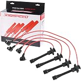Spark Plug Wires Set 5MM Replacement for Geo Prizm 1993-1997 Set of 4 Red | Ignition Wire Replacement for Toyota Celica Corolla 1.6L 1.8L Replace 94853682 90919-22327 9091922327 71-4168 6714168 9485368