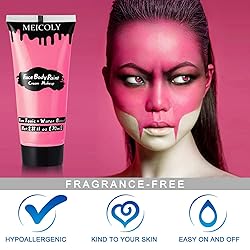 MEICOLY Pink Halloween Face Body Paint, 2.37Oz