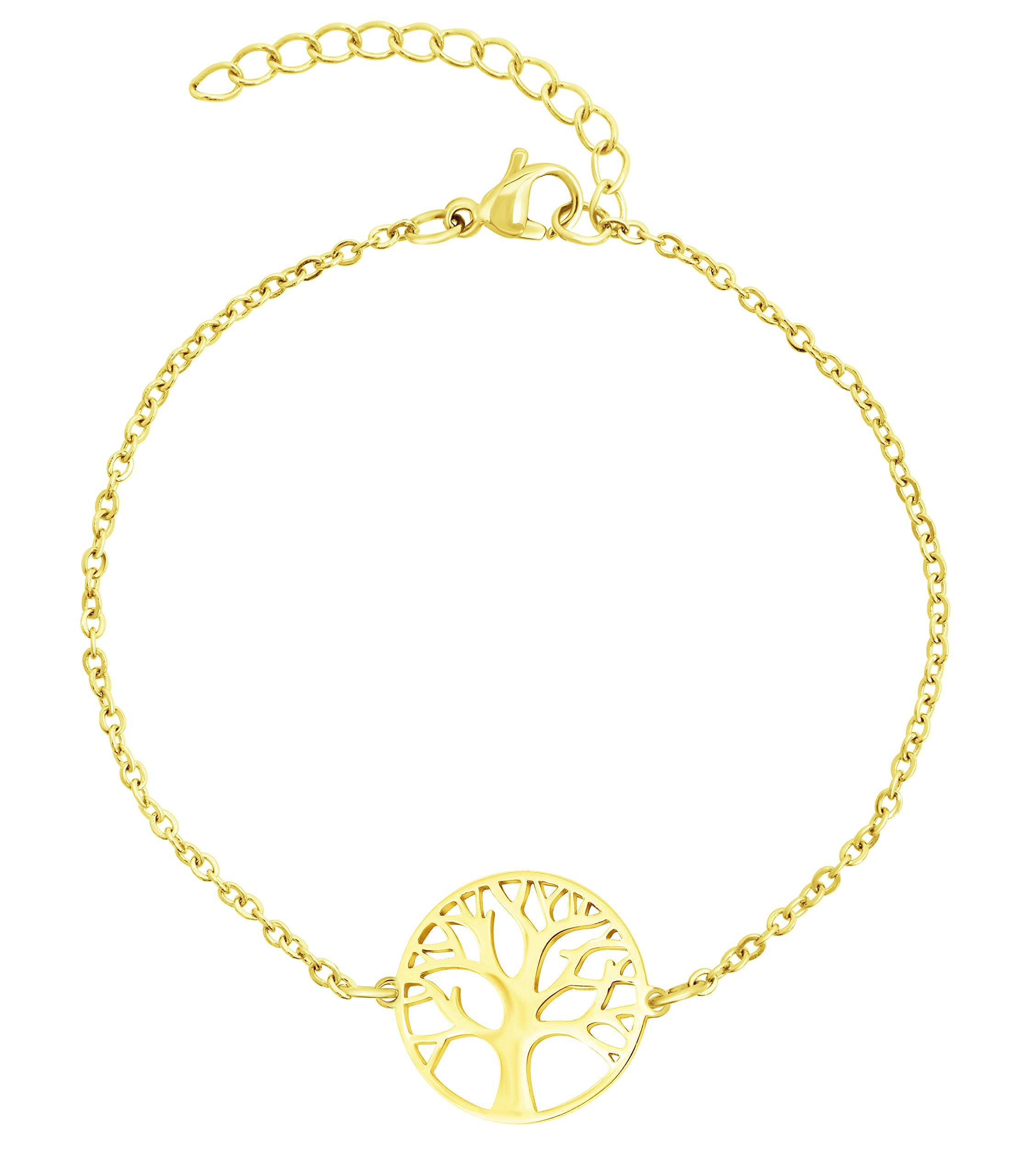 Nuoli® Tree of Life Bracelet Women's (15 + 5 cm Adjustable) Tree of Life Bracelet for Women and Girls 15 centimeters gold
