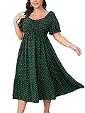 SCOMCHIC Women Plus Size Summer Dress Puff Short