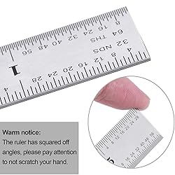 2 Pack Stainless Steel Ruler Machinist Engineer