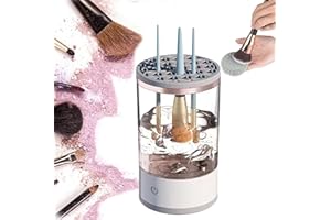 EISNZLAN Brushly Pro Cosmetic Brush Cleaner, Electric Makeup Brush Cleaner, Makeup Brush Cleaner Machine,Automatic Spinning Makeup Brush Cleaner,For All Size Makeup Brush, Usb Charging Port(1set)