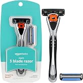 Amazon Basics 3-Blade MotionSphere Razor for Men with Dual Lubrication, Handle &amp; 2 Cartridges (Cartridges fit Amazon Basics Razor Handles only) (Previously Solimo)