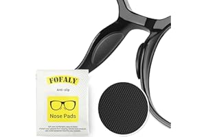 FOFALY Eyeglass Nose Pads, Anti Slip Micro-Textured Nose Pads for Glasses, 1.5mm Thick Soft Comfortable Silicone Cushions for Sunglasses, Glasses Non-Slip Nose Grips (5 Black Pairs/D Shape)