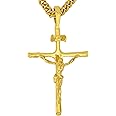 LIFETIME JEWELRY Classic Cross Necklace Chain for Men & Women 24k Real Gold Plated